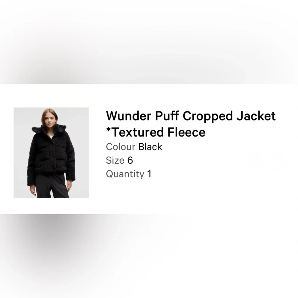 Lululemon women’s Wunder Puff Cropped Jacket
*Textured Fleece - Picture 9 of 10